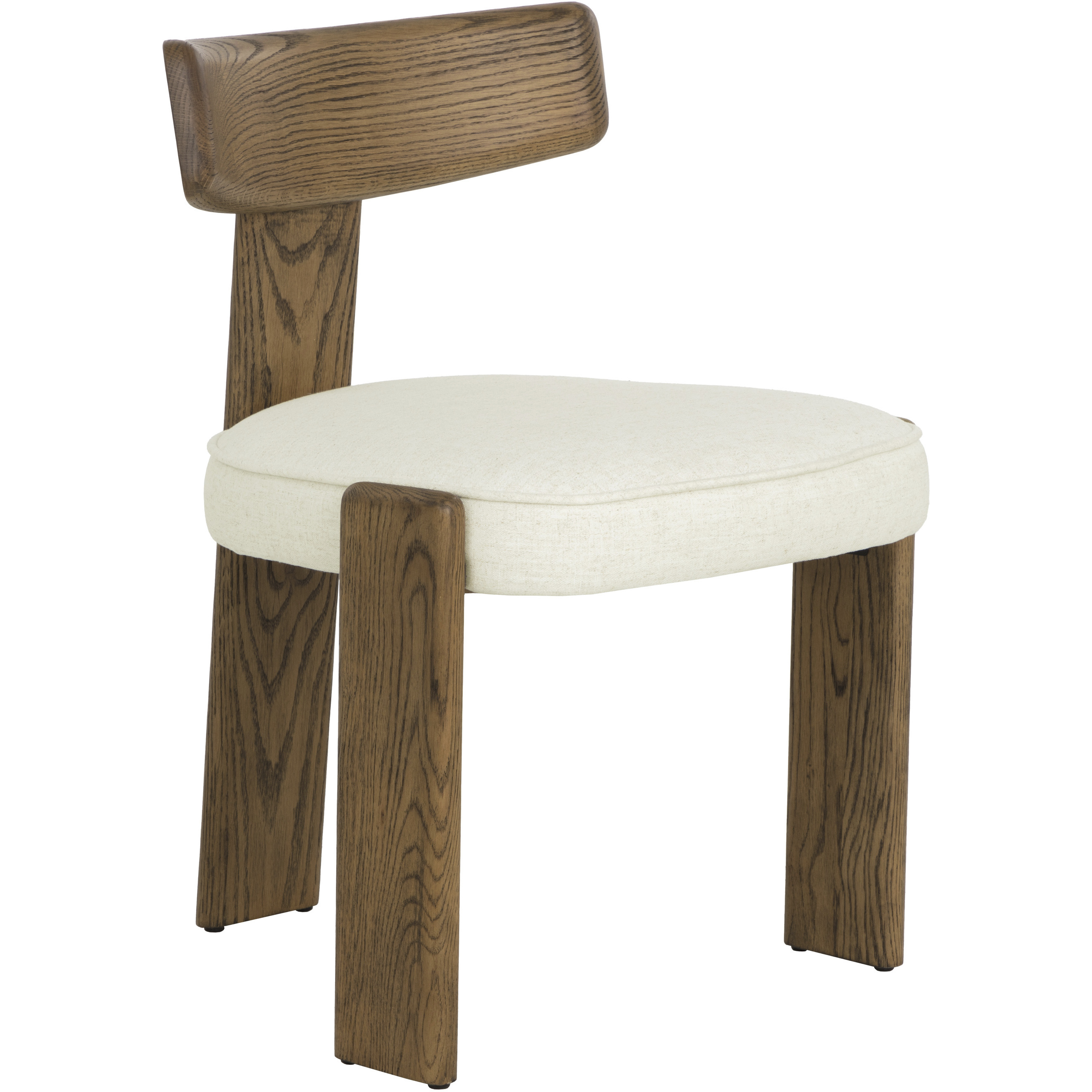 Horton Warm Brown / Geralt Linen Dining Chair